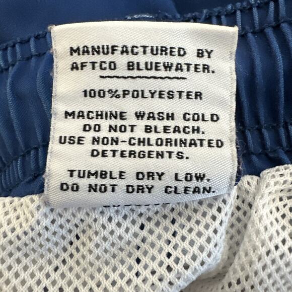 VTG Guy Harvey AFTCO Bluewater Blue Board Shorts Red Marlin Design Size Large - Picture 7 of 8